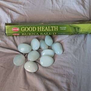 Good Health Incense sticks and 10 opalite